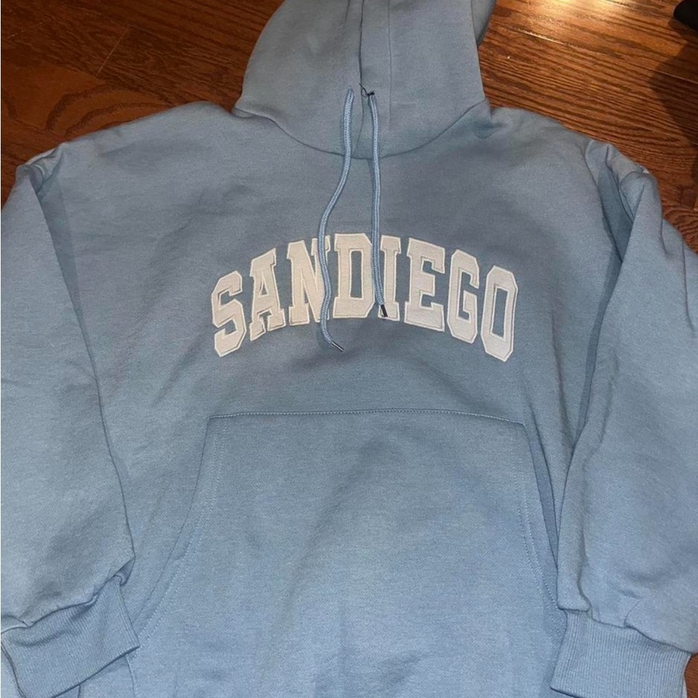 Blue graphic hoodie